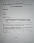 Déclaration sur l'honneur des antécédents judiciaires